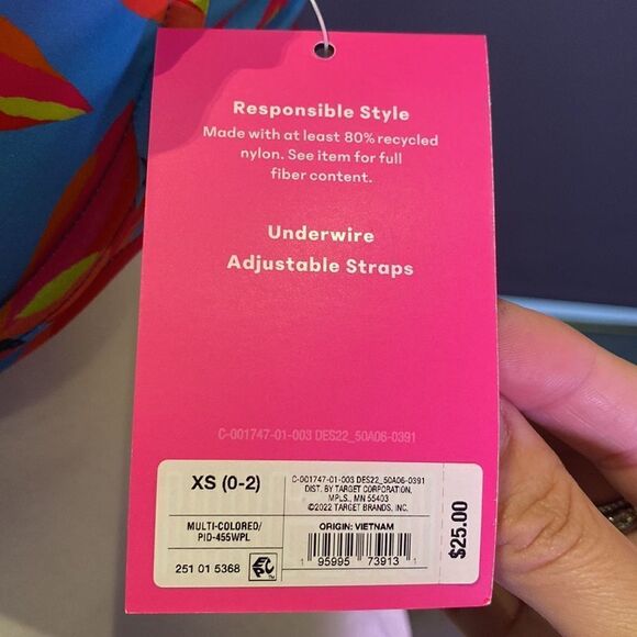 Women’s Tabitha Brown Bikini Top Adjustable Straps Size 0-2 NWT - Picture 7 of 9